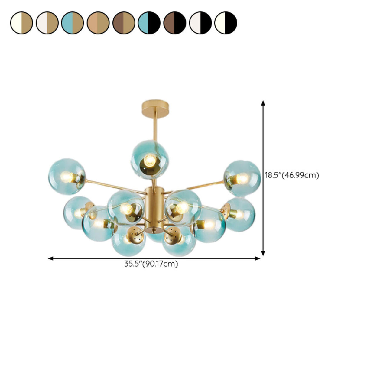 Modern Tiered Multiple Globe Clear Glass Sputnik Chandelier Image - 62