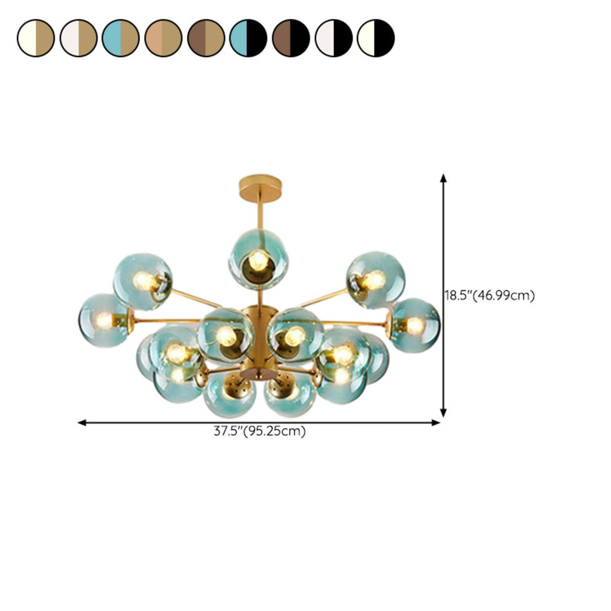 Modern Tiered Multiple Globe Clear Glass Sputnik Chandelier Image - 63