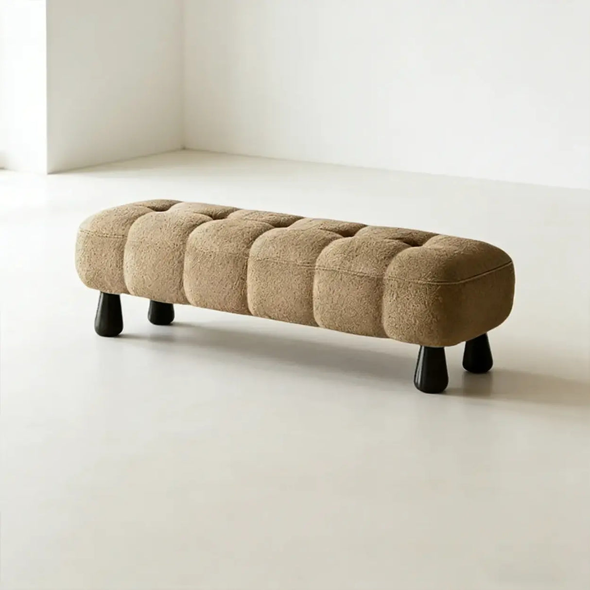 Modern Tufted Chenille Upholstered Bedroom Entryway Bench Image - 14