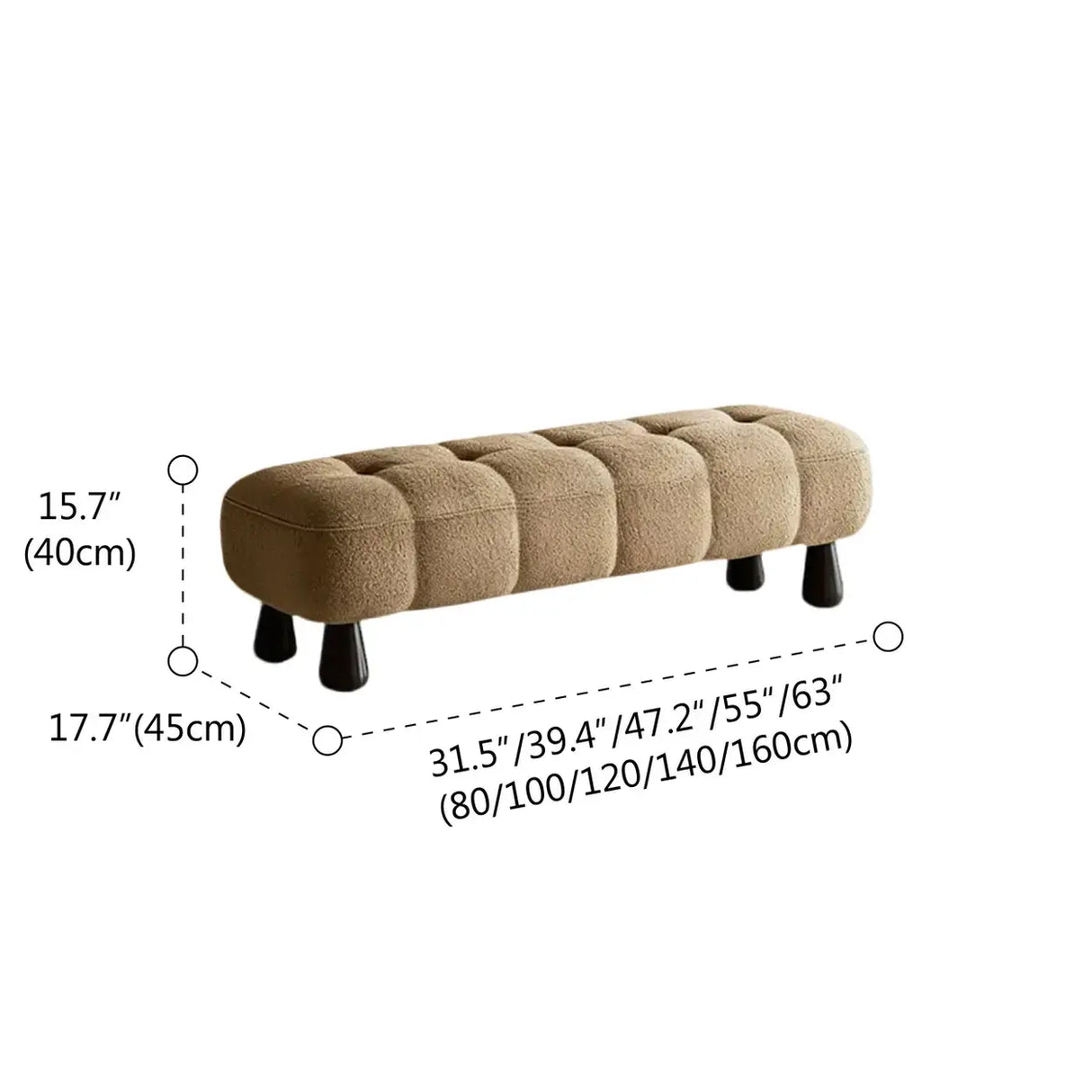 Modern Tufted Chenille Upholstered Bedroom Entryway Bench