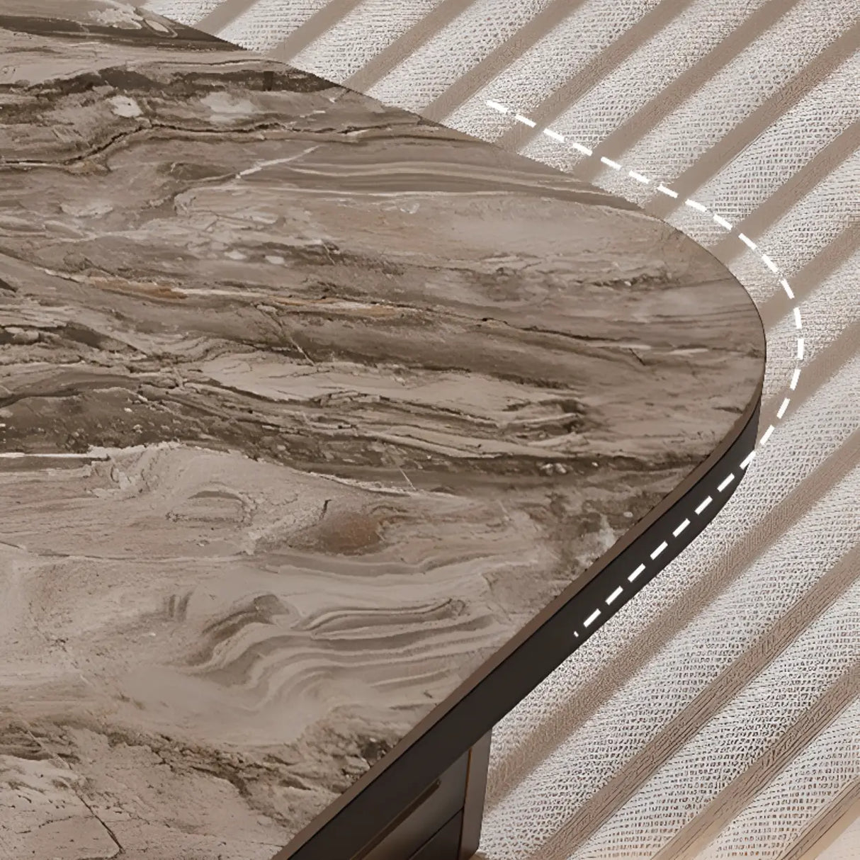 Modern TV Stand with Storage Drawers and Marble Top Image - 10