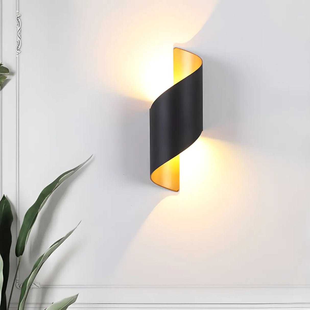 Modern Twisted LED Up Down Wall Sconce Image - 4