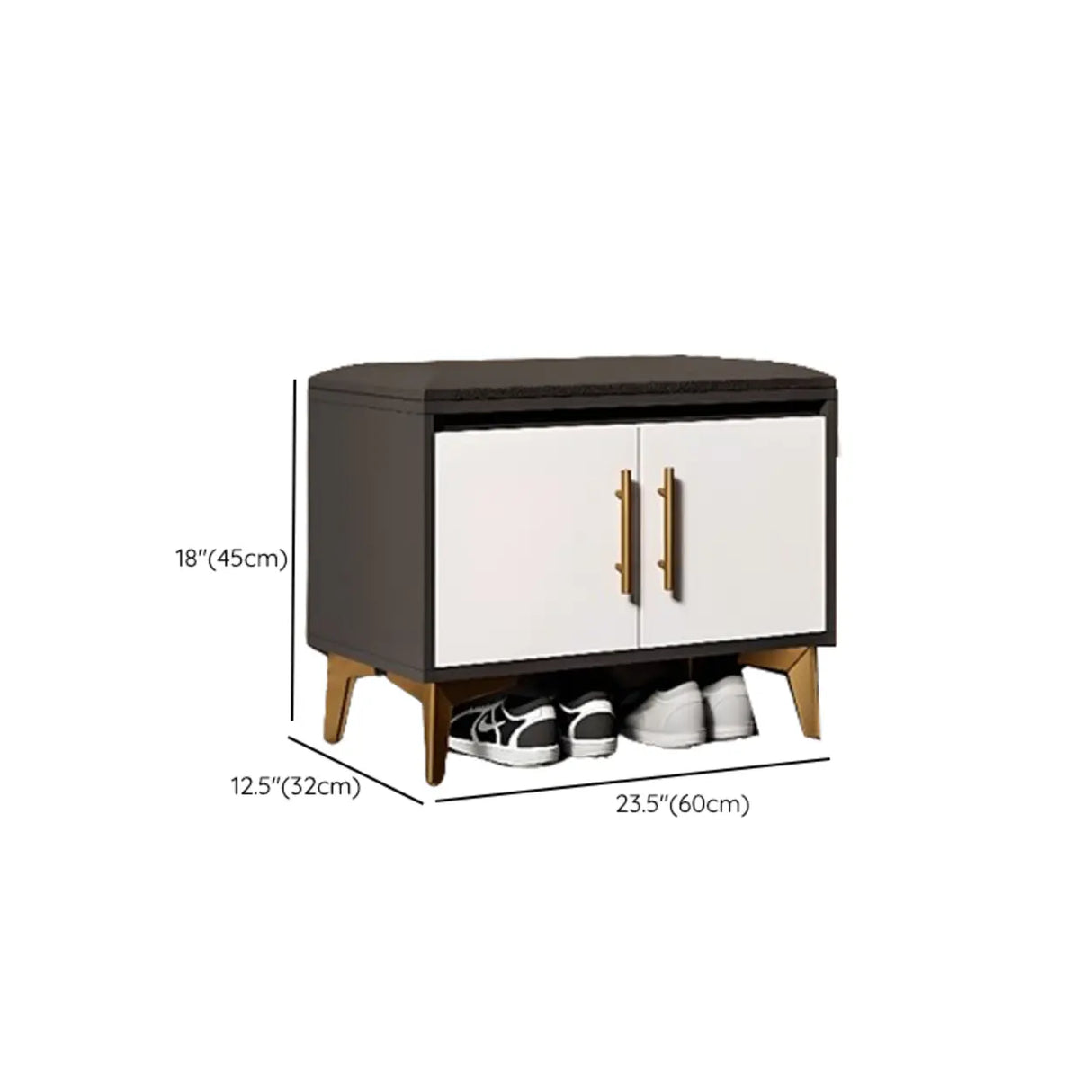 Modern Two-Door Wood Hallway White Large Shoe Cabinet