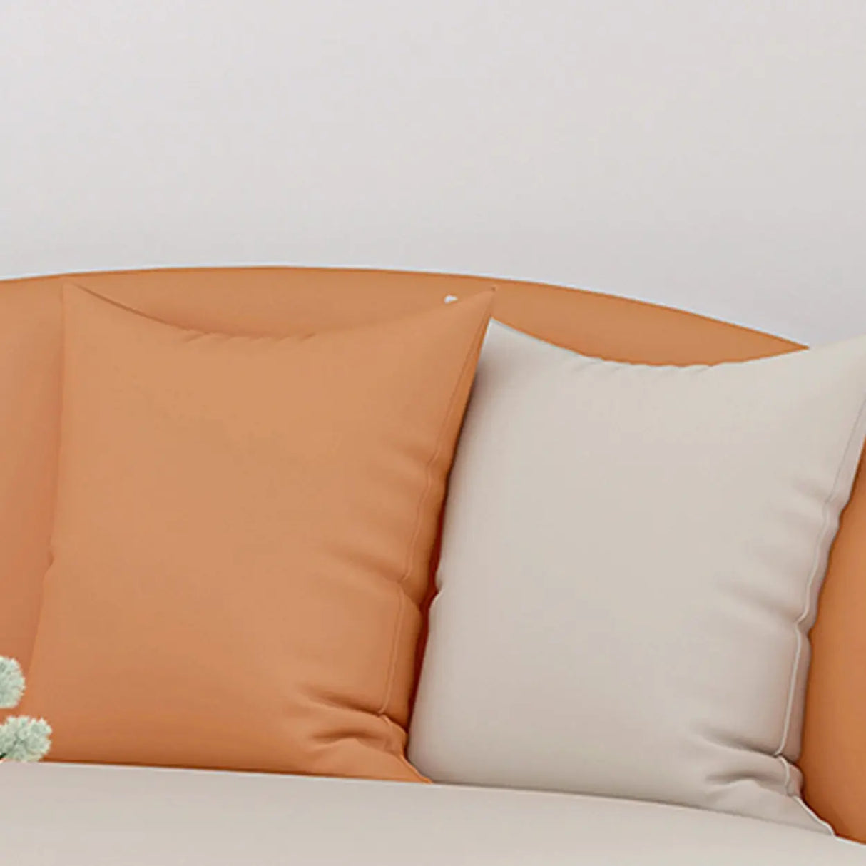 Modern Two-Tone Curved Leather Concealed Support Sofa Image - 12