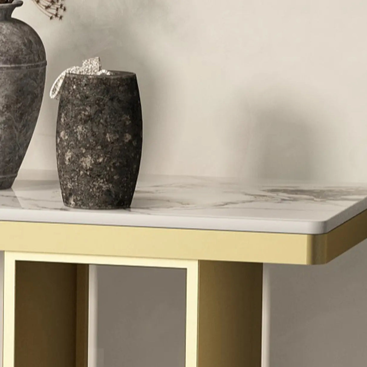 Modern U-Shaped Leg Scratch Resistant Stone Console Table Image - 7