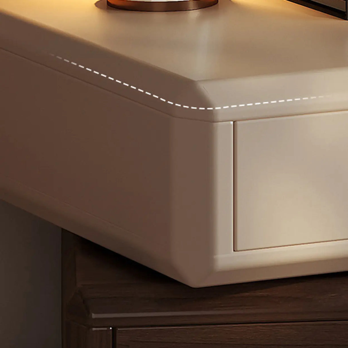 Modern Unique Stacked Swivel Wood Nightstand with Drawers Image - 5