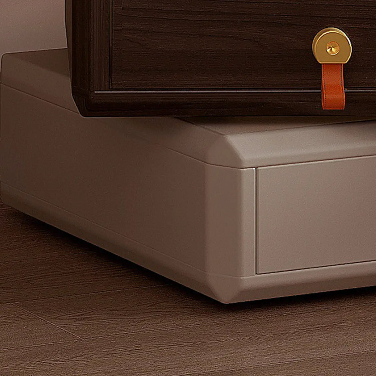 Modern Unique Stacked Swivel Wood Nightstand with Drawers Image - 6