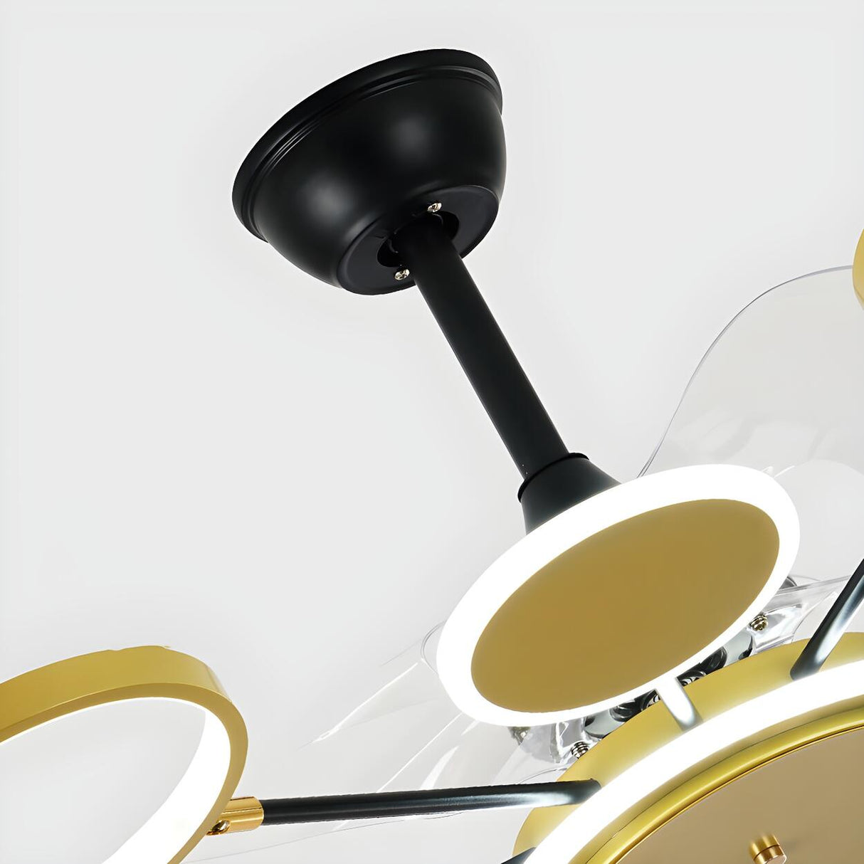 Modern Unique Starburst Metal Ceiling Fan with Light Image - 10