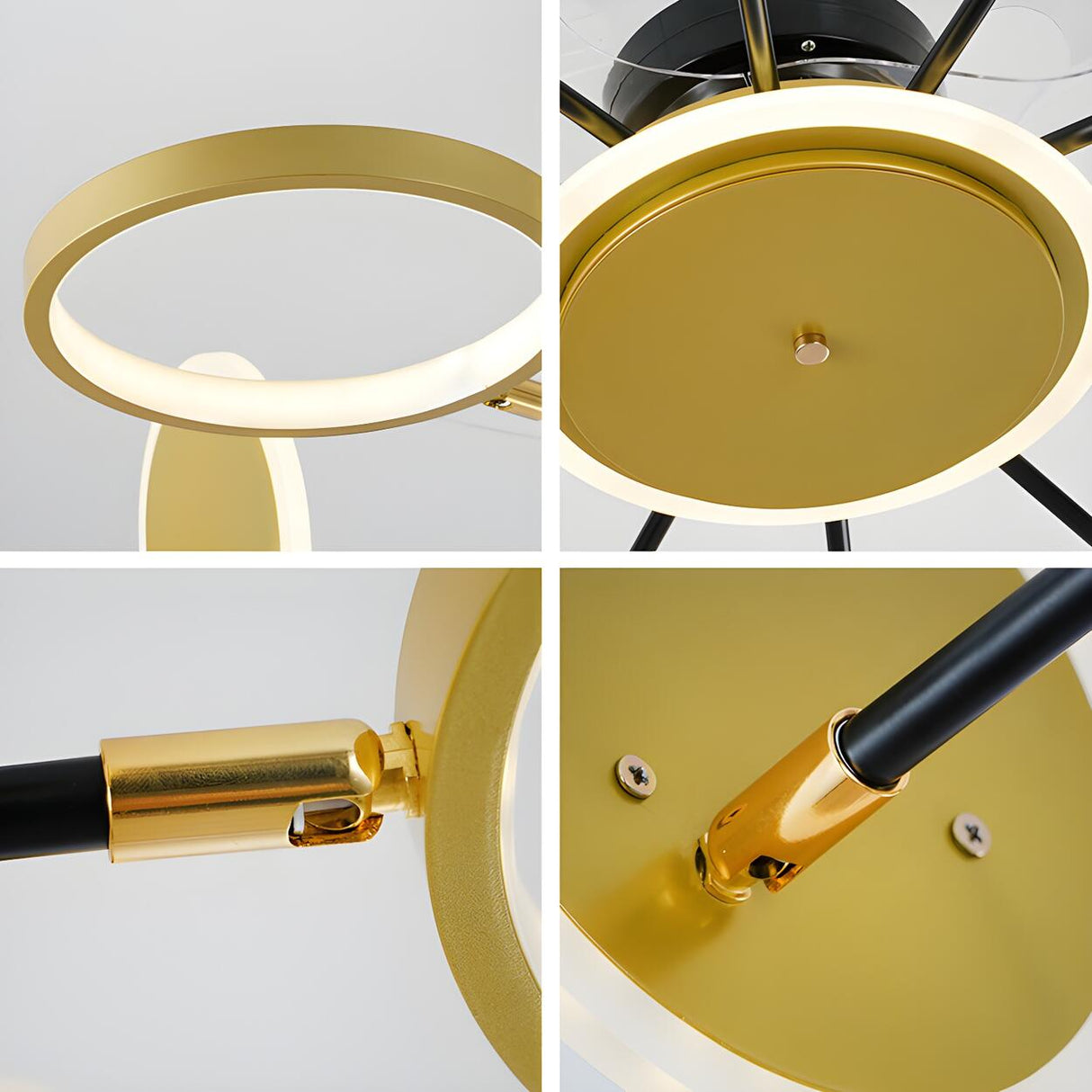 Modern Unique Starburst Metal Ceiling Fan with Light Image - 6