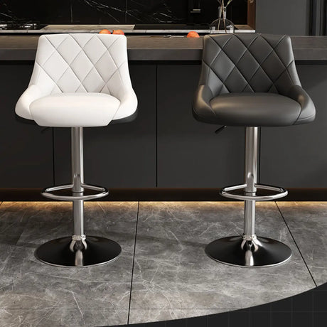 Modern Upholstered Adjustable Swivel Bucket Bar Stool Image - 1