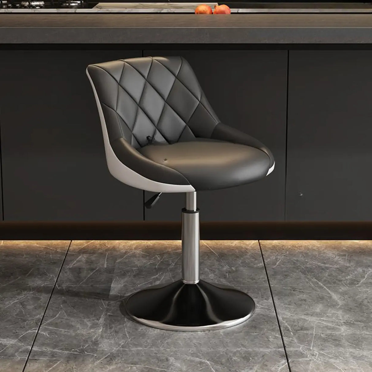 Modern Upholstered Adjustable Swivel Bucket Bar Stool Image - 10