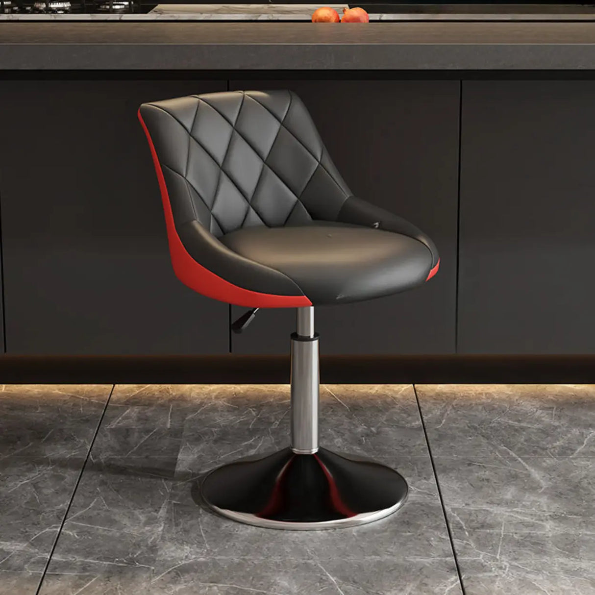 Modern Upholstered Adjustable Swivel Bucket Bar Stool Image - 11