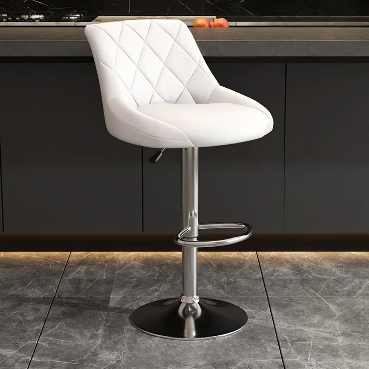 Modern Upholstered Adjustable Swivel Bucket Bar Stool Image - 13