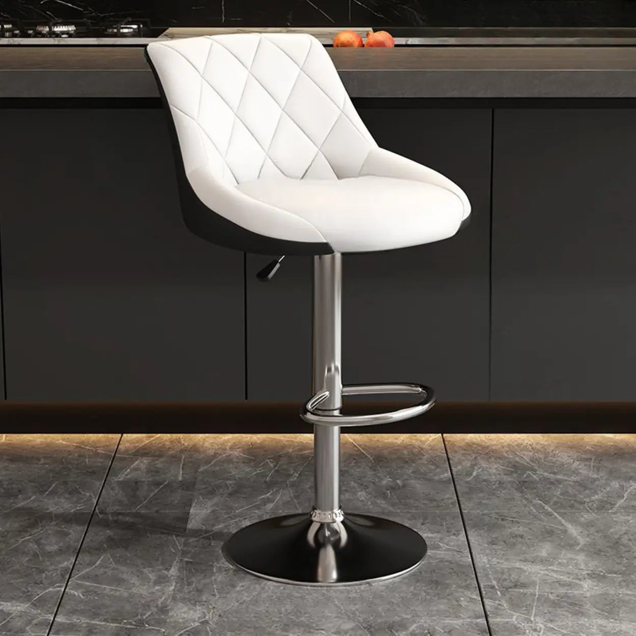 Modern Upholstered Adjustable Swivel Bucket Bar Stool Image - 15