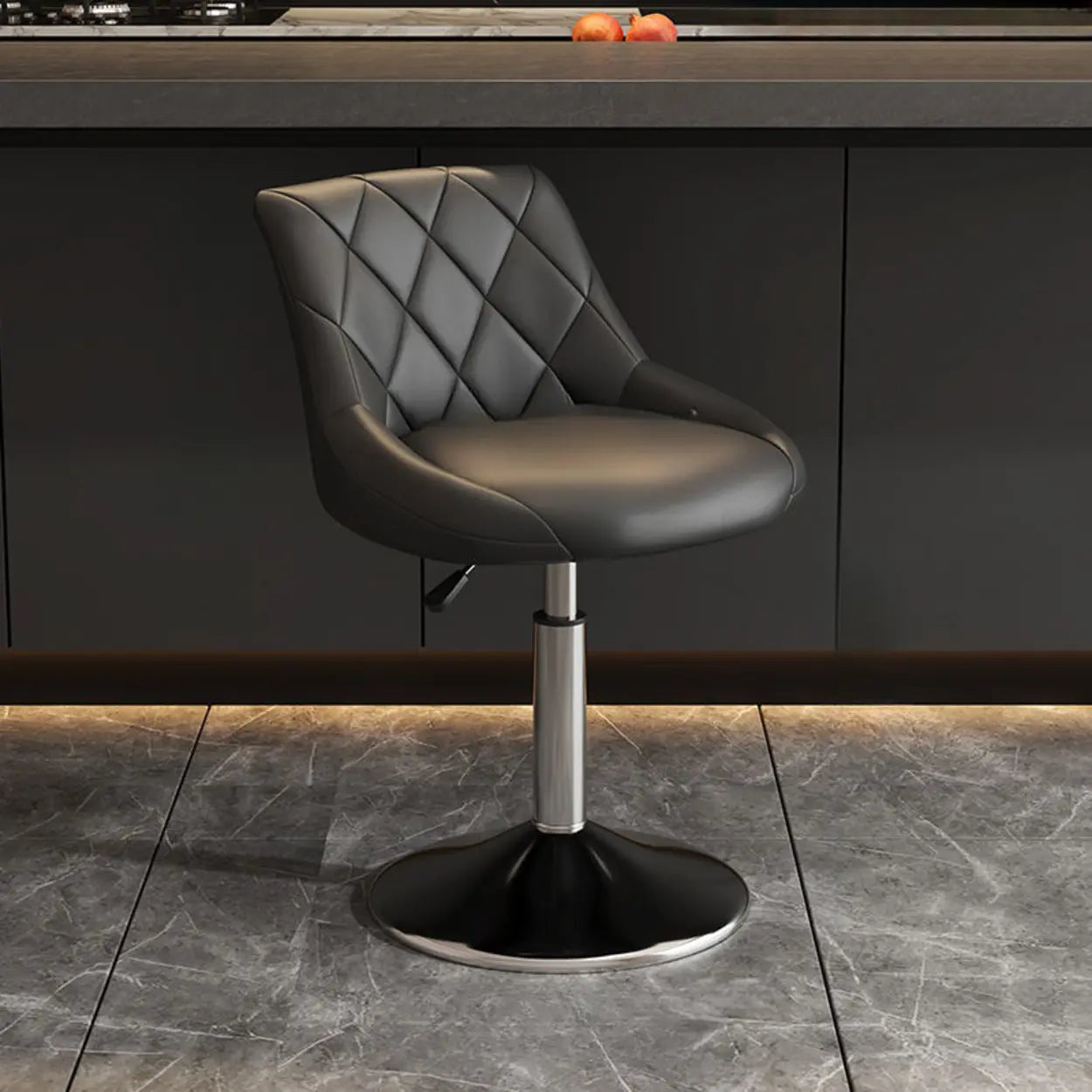Modern Upholstered Adjustable Swivel Bucket Bar Stool Image - 2