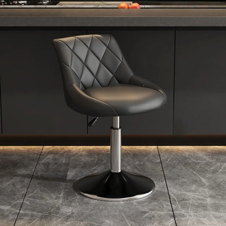 Modern Upholstered Adjustable Swivel Bucket Bar Stool Image - 2