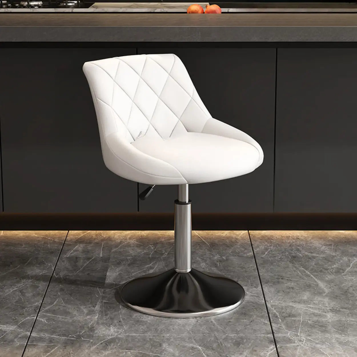 Modern Upholstered Adjustable Swivel Bucket Bar Stool Image - 4