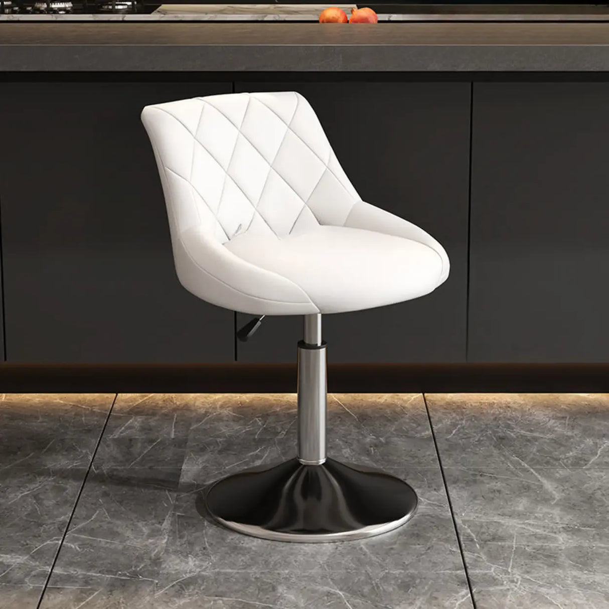 Modern Upholstered Adjustable Swivel Bucket Bar Stool Image - 4
