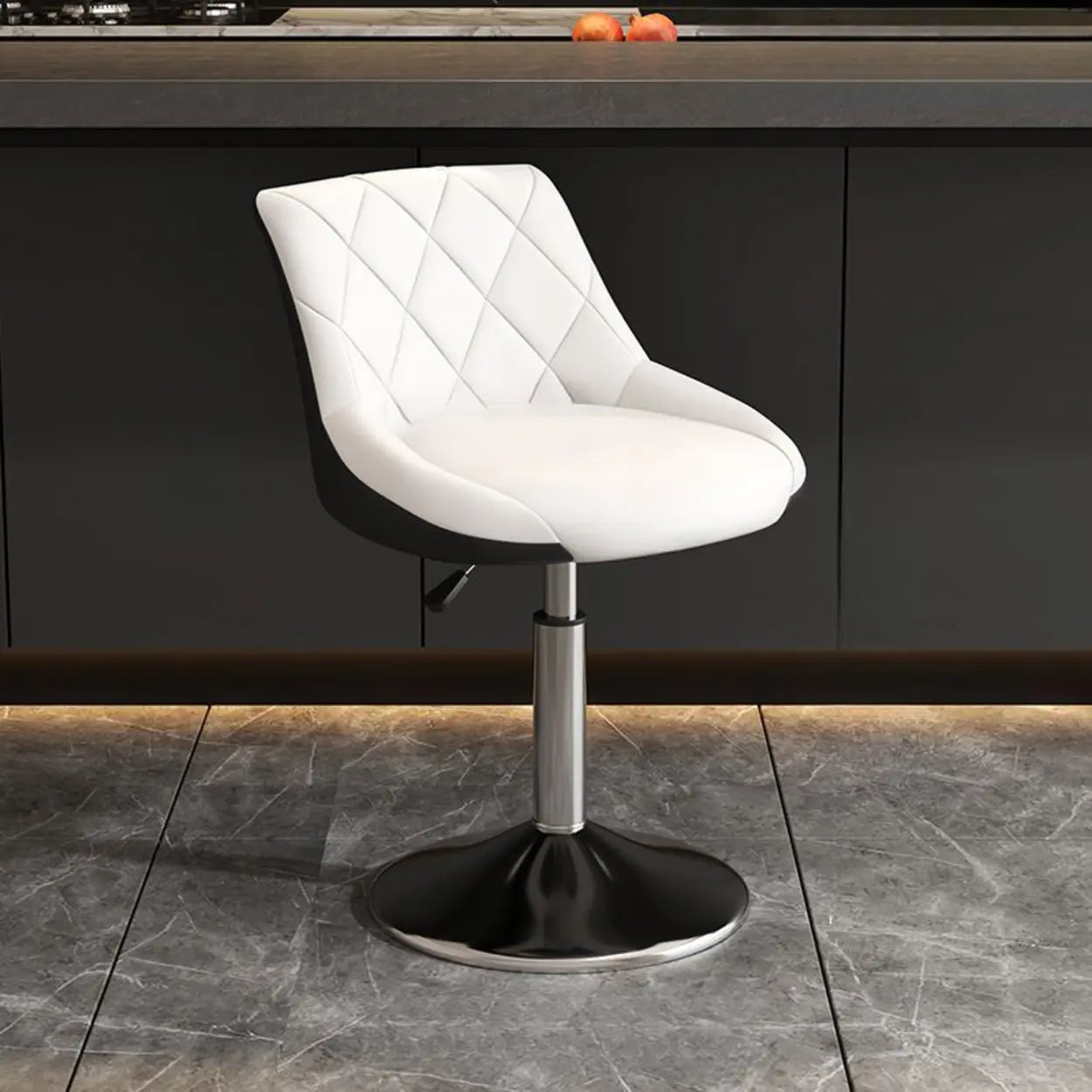 Modern Upholstered Adjustable Swivel Bucket Bar Stool Image - 8
