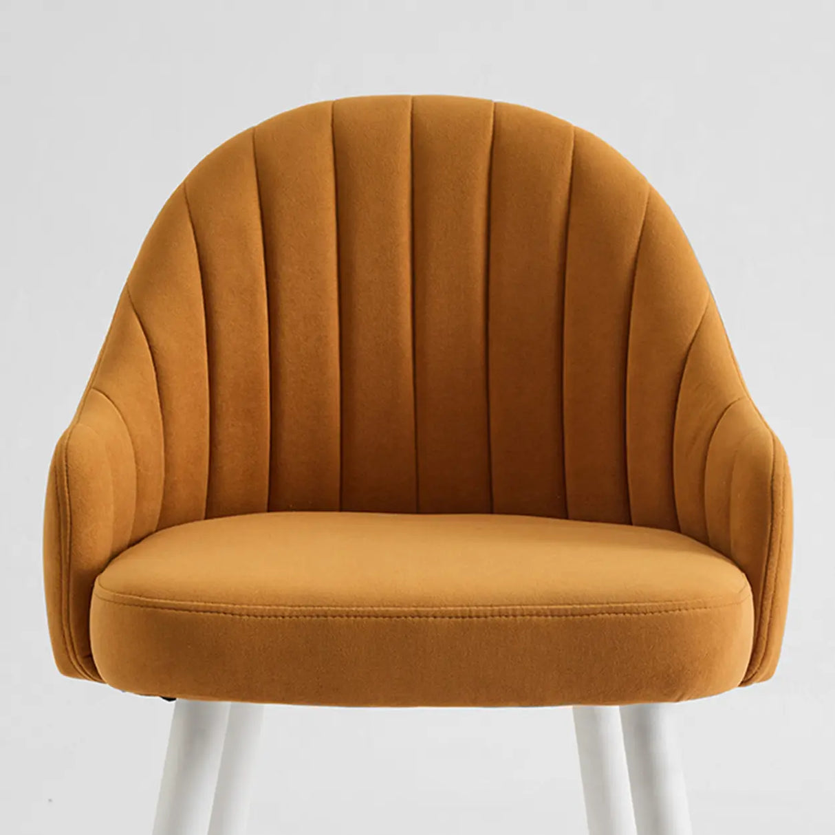 Modern Upholstered Apricot Rectangular Bar Stools with Arms Image - 8