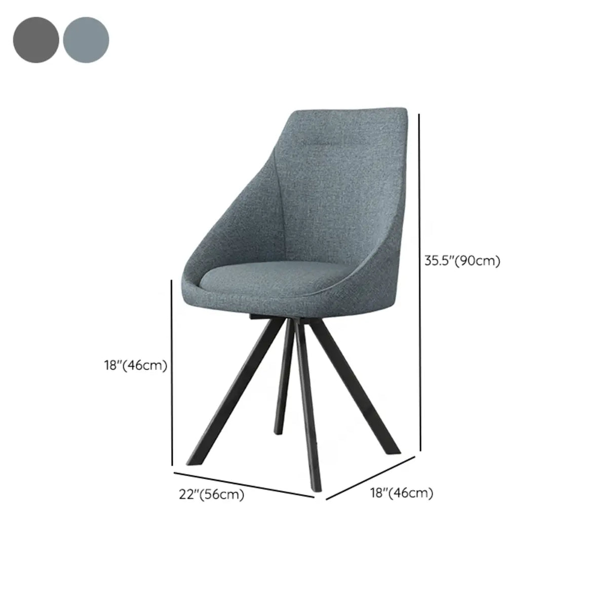 Modern Upholstered Curved Back Swivel Dining Chairs