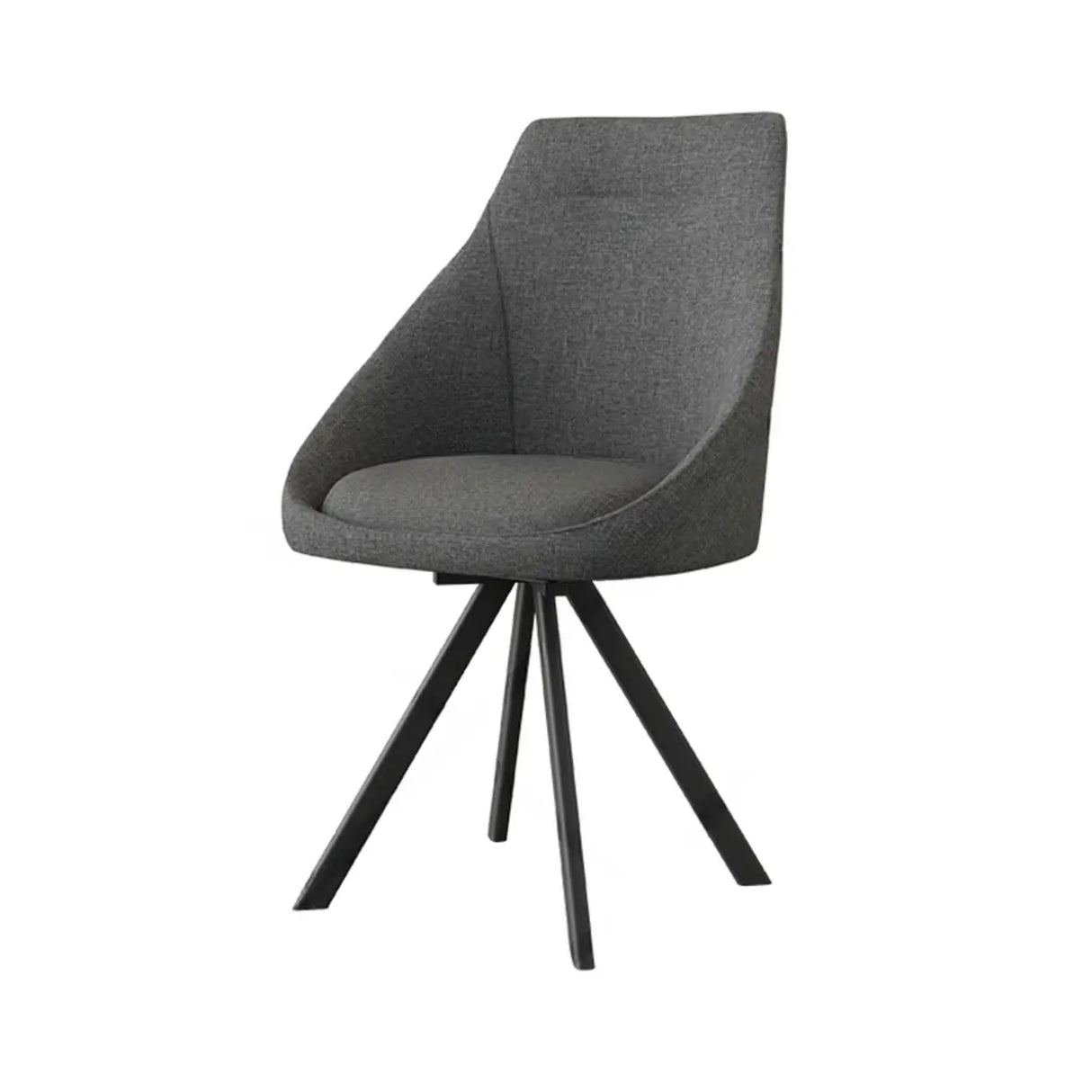 Modern Upholstered Curved Back Swivel Dining Chairs Image - 2