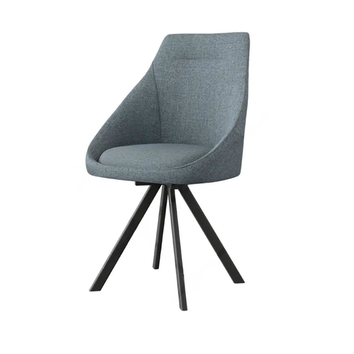 Modern Upholstered Curved Back Swivel Dining Chairs Image - 3
