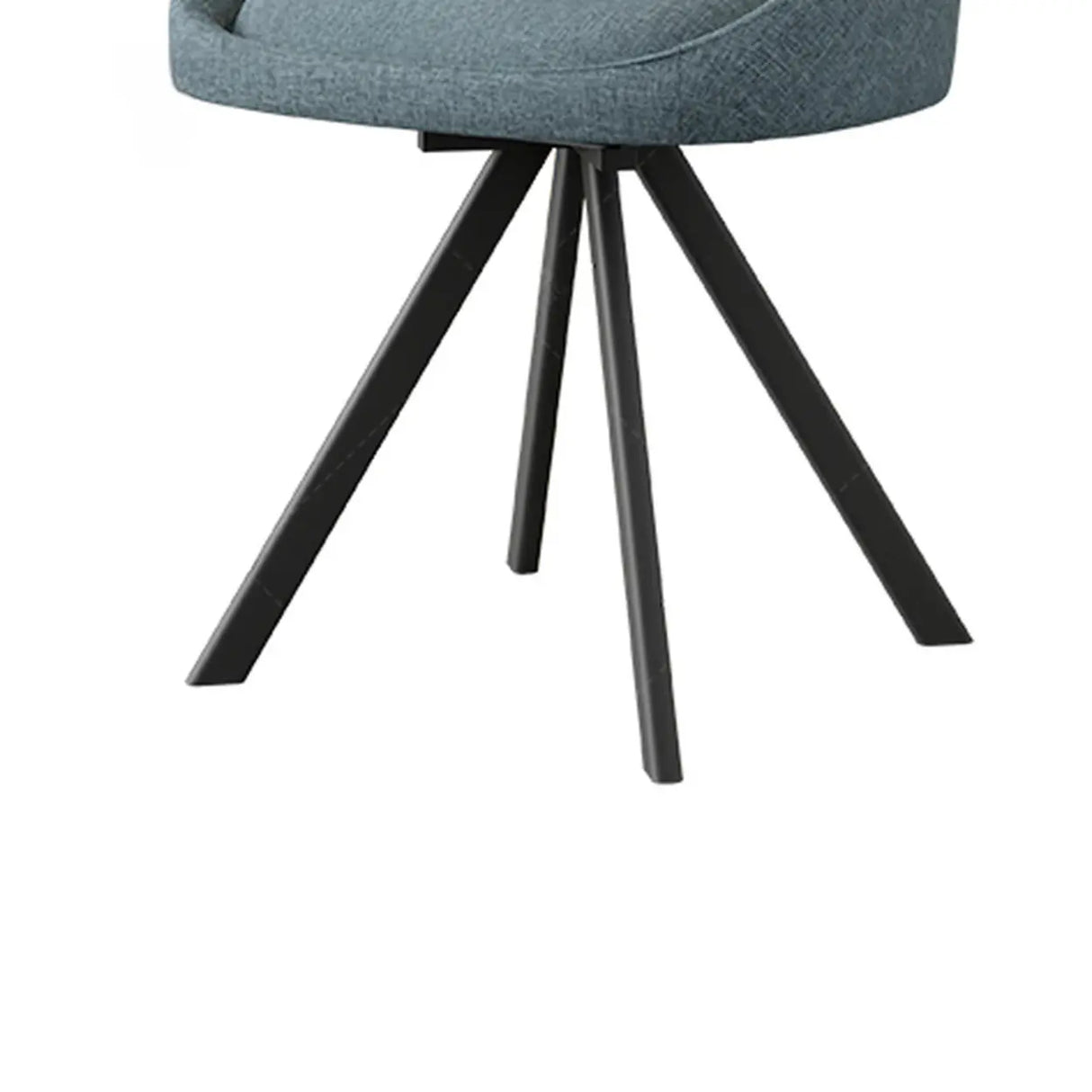 Modern Upholstered Curved Back Swivel Dining Chairs Image - 4