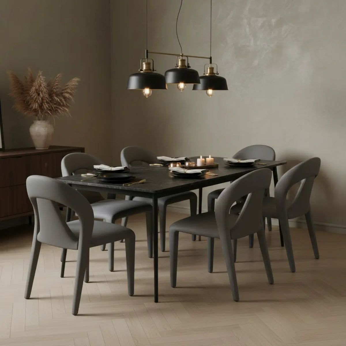Modern Upholstered Leather Curved Back Off-White Dining Chair Image - 4