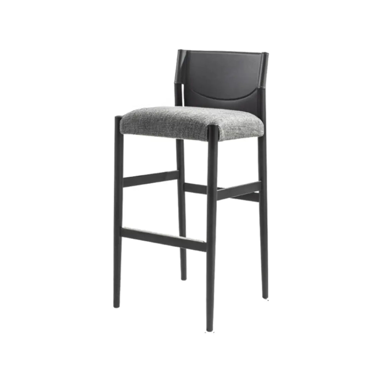 Modern Upholstered Low Back Armless Counter Height Bar Stool Image - 2