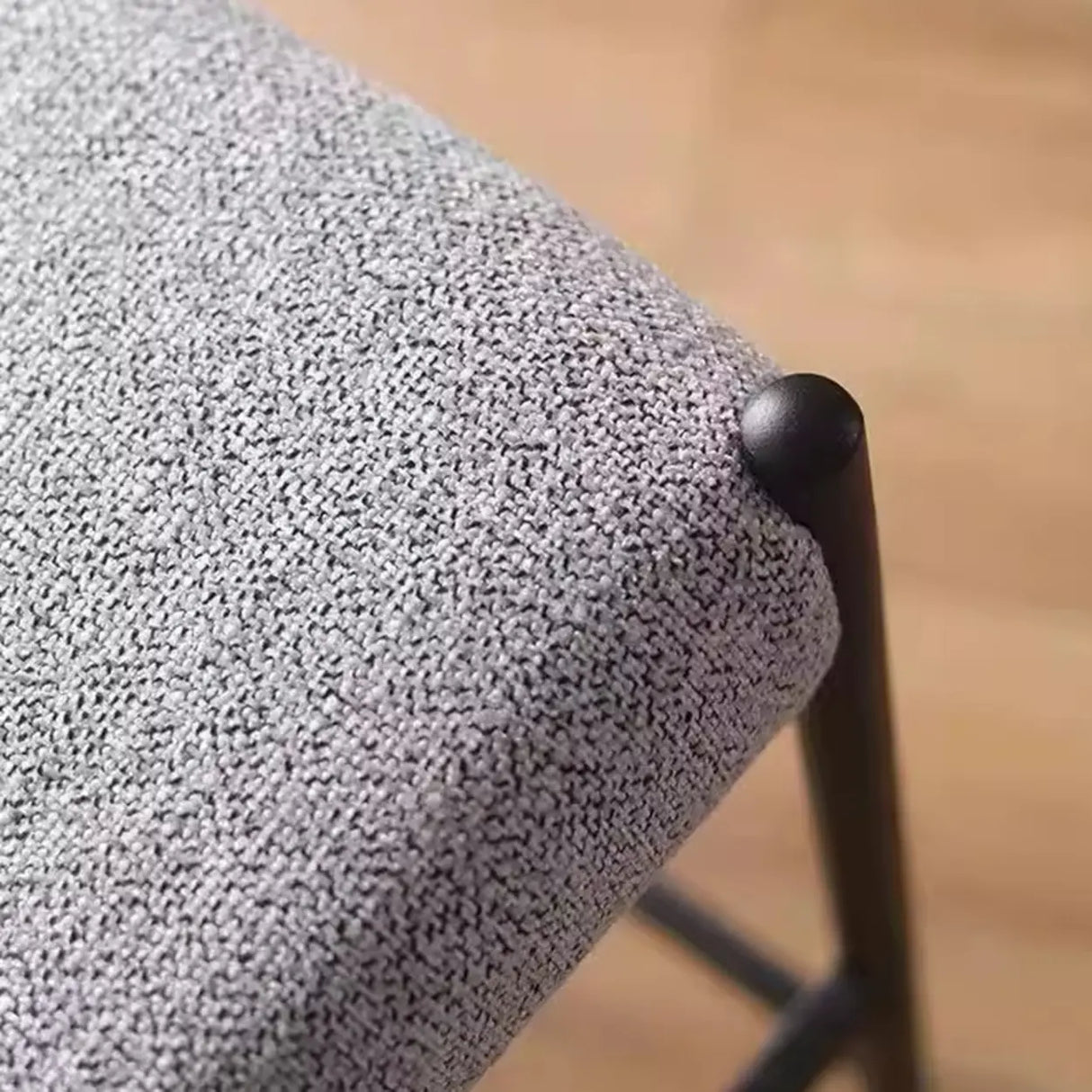 Modern Upholstered Low Back Armless Counter Height Bar Stool Image - 3