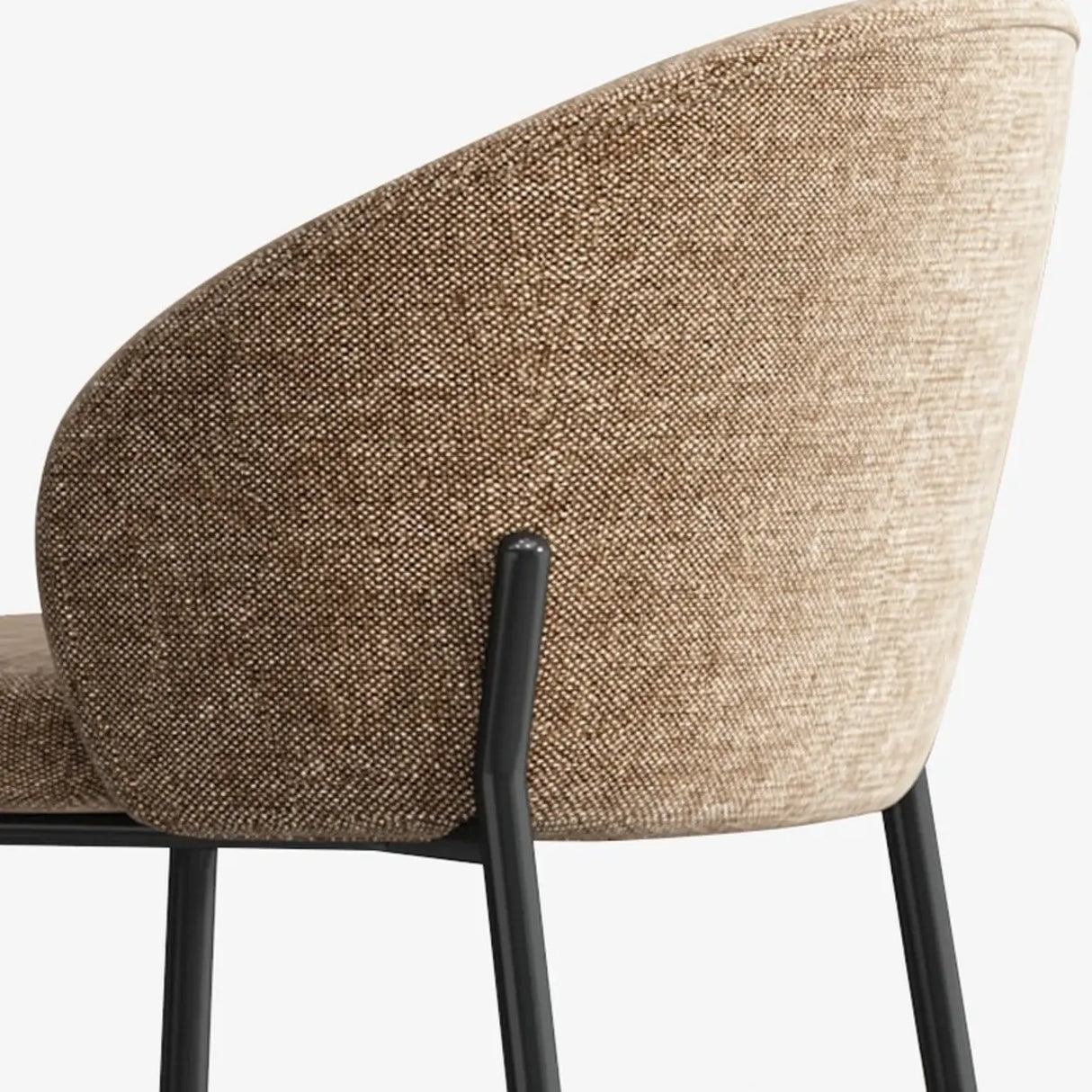 Modern Upholstered Low Back Bar Stool with Metal Frame Image - 6