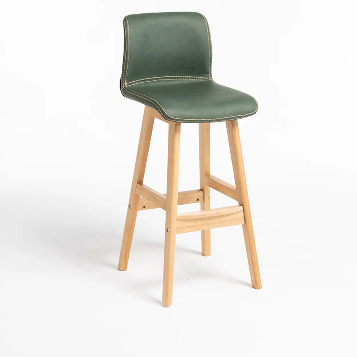 Modern Upholstered Low Back Bucket Bar Stool with Footrest Image - 19