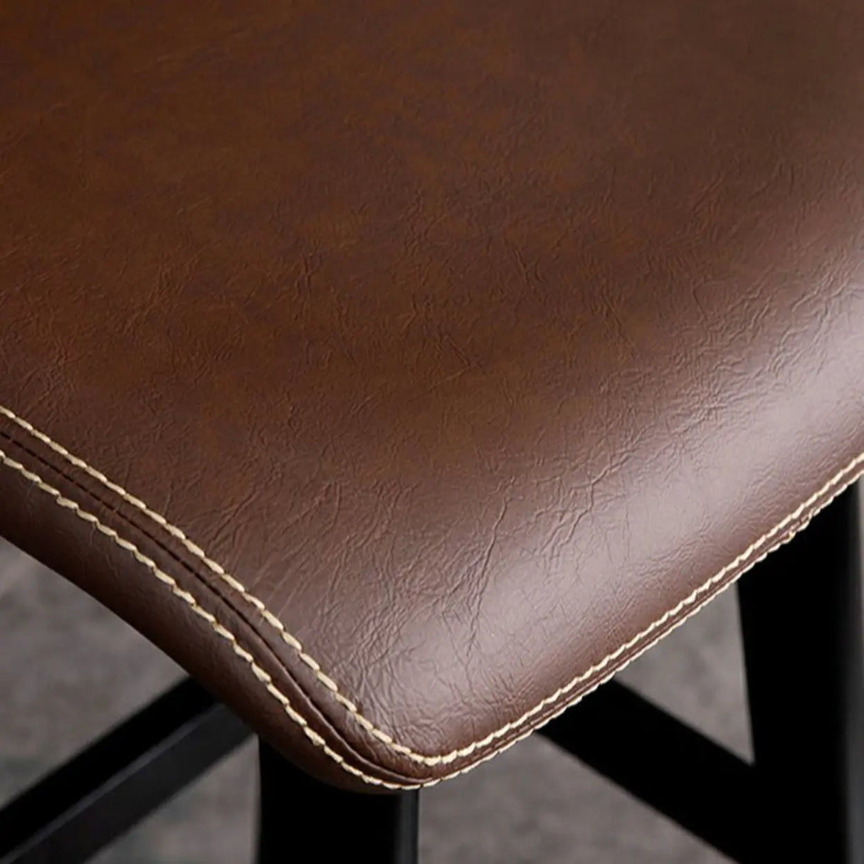 Modern Upholstered Low Back Bucket Bar Stool with Footrest Image - 9