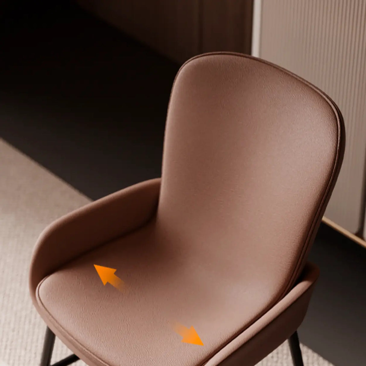 Modern Upholstered Solid Back Armchair Dining Chair Image - 10