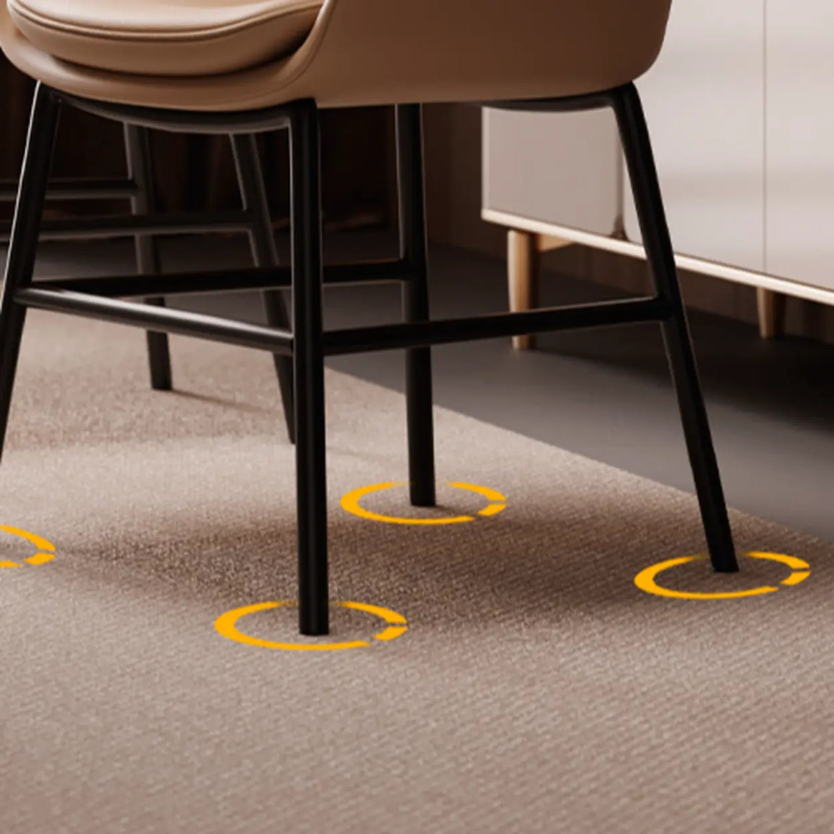 Modern Upholstered Solid Back Armchair Dining Chair Image - 12