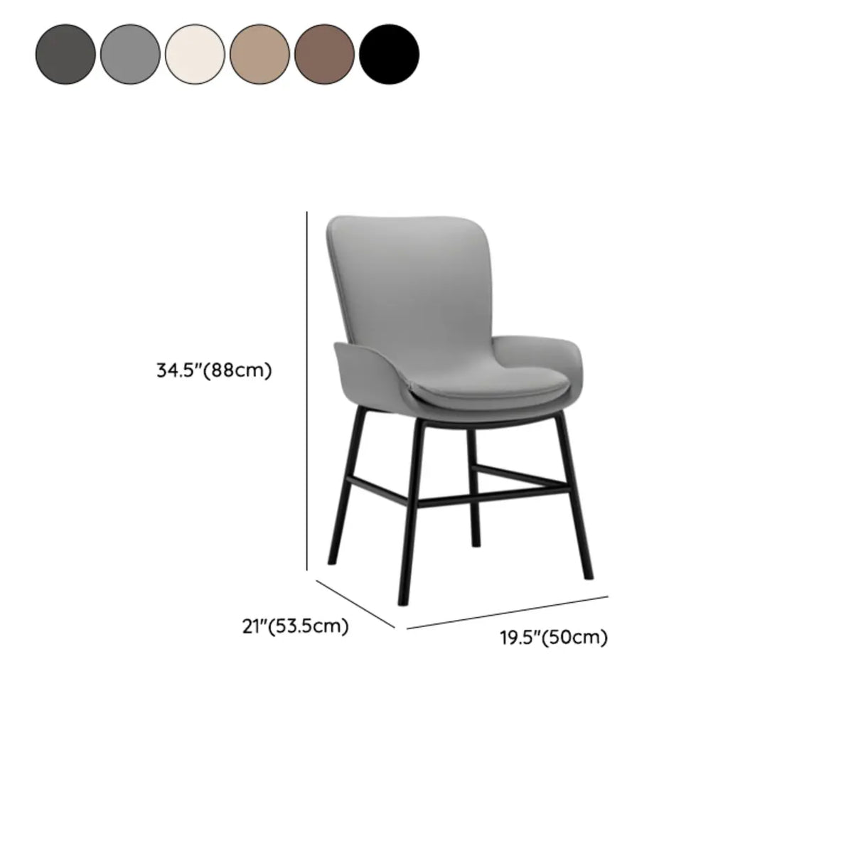 Modern Upholstered Solid Back Armchair Dining Chair