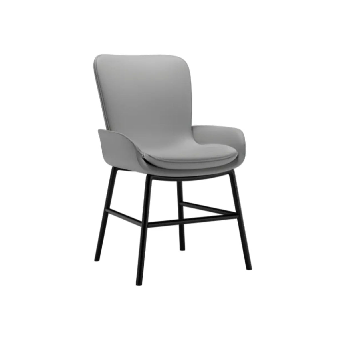 Modern Upholstered Solid Back Armchair Dining Chair Image - 8