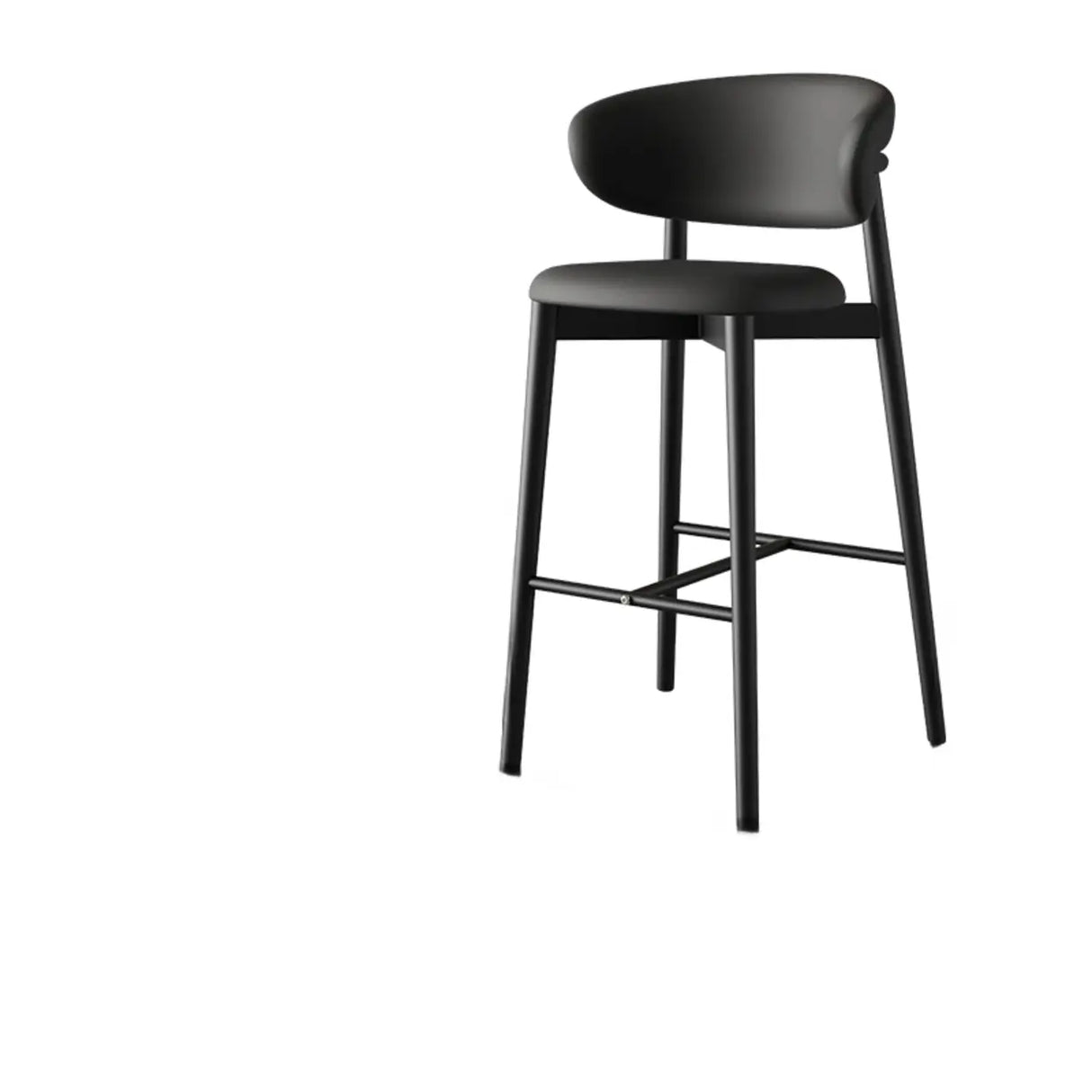 Modern Upholstered Square Low Back Bar Stool with Metal Legs Image - 7