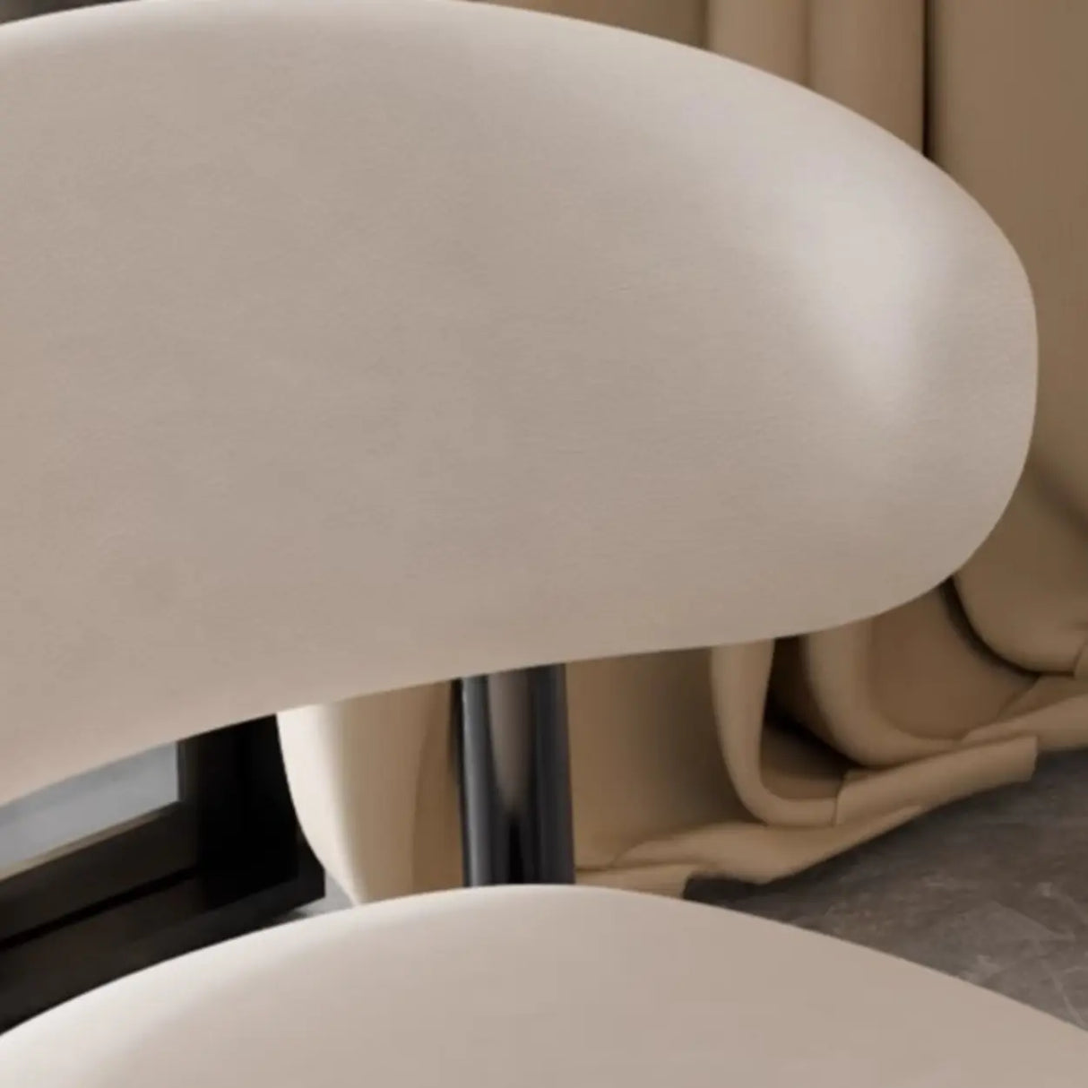 Modern Upholstered Square Low Back Bar Stool with Metal Legs Image - 9