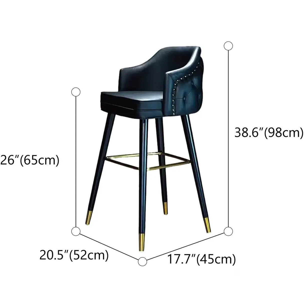 Modern Upholstered Tufted Faux Leather Counter Bar Stool
