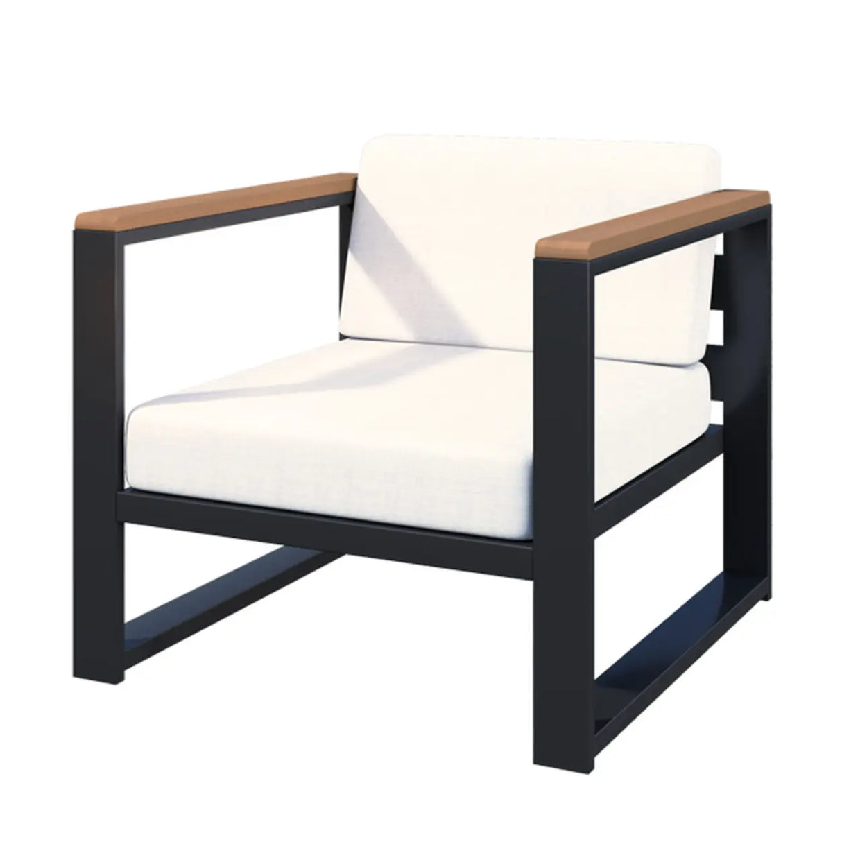 Modern UV Resistant Upholstered White Patio Conversation Set Image - 2