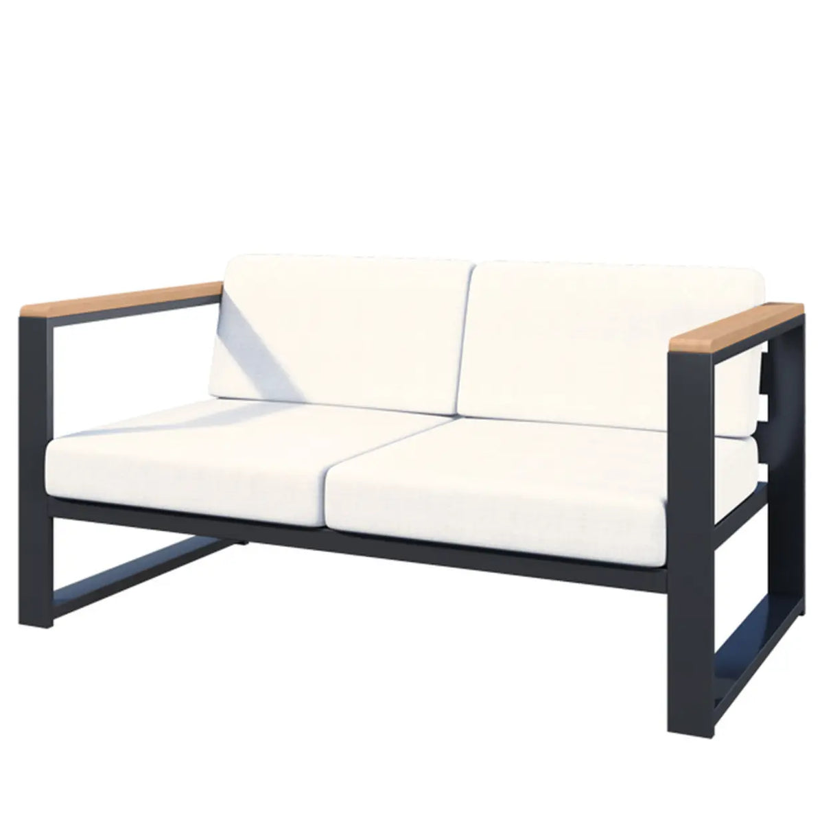 Modern UV Resistant Upholstered White Patio Conversation Set Image - 7