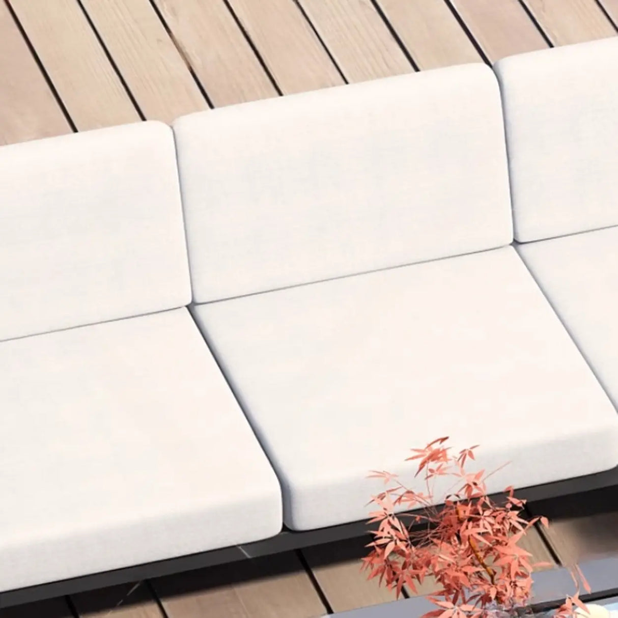 Modern UV Resistant Upholstered White Patio Conversation Set Image - 8
