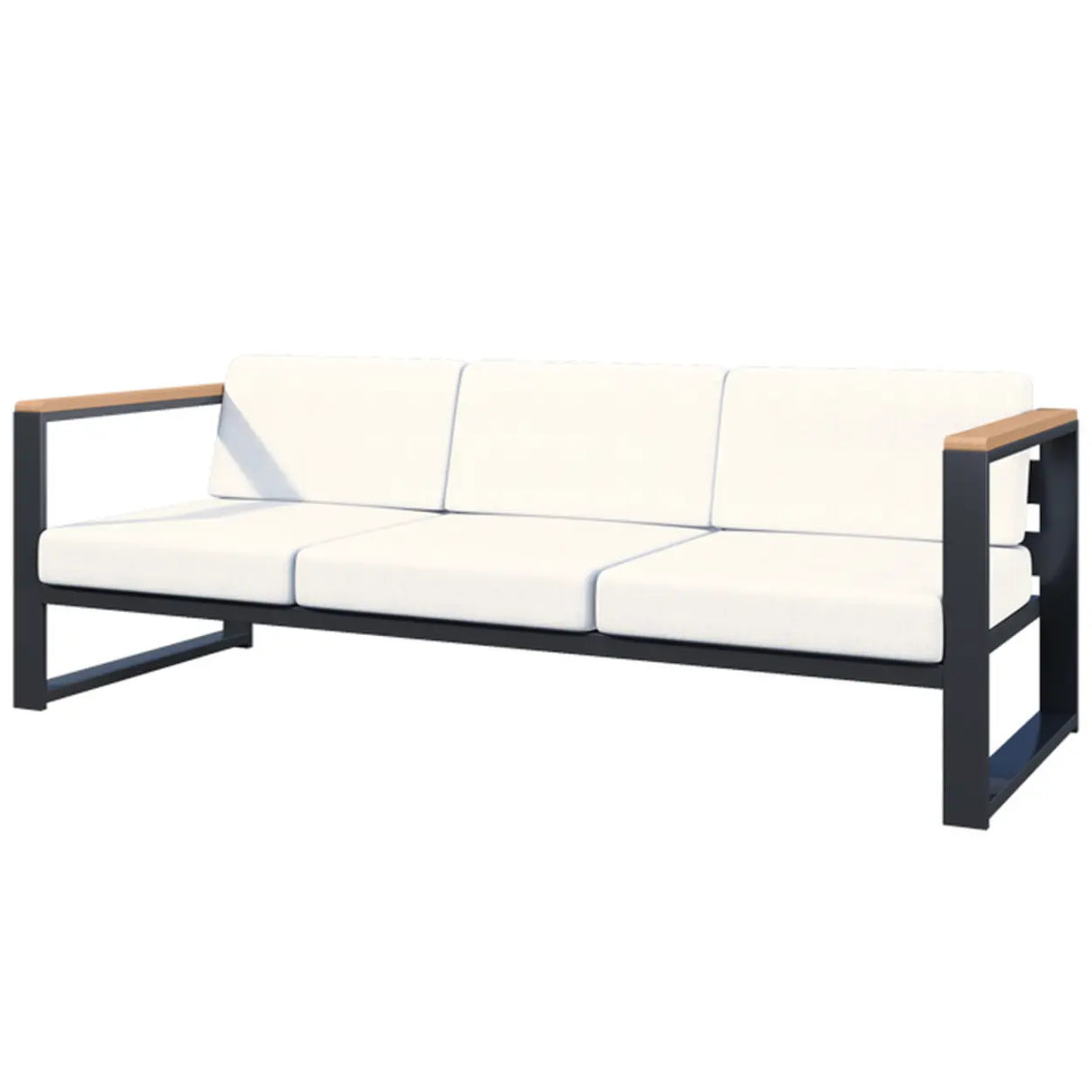 Modern UV Resistant Upholstered White Patio Conversation Set Image - 9