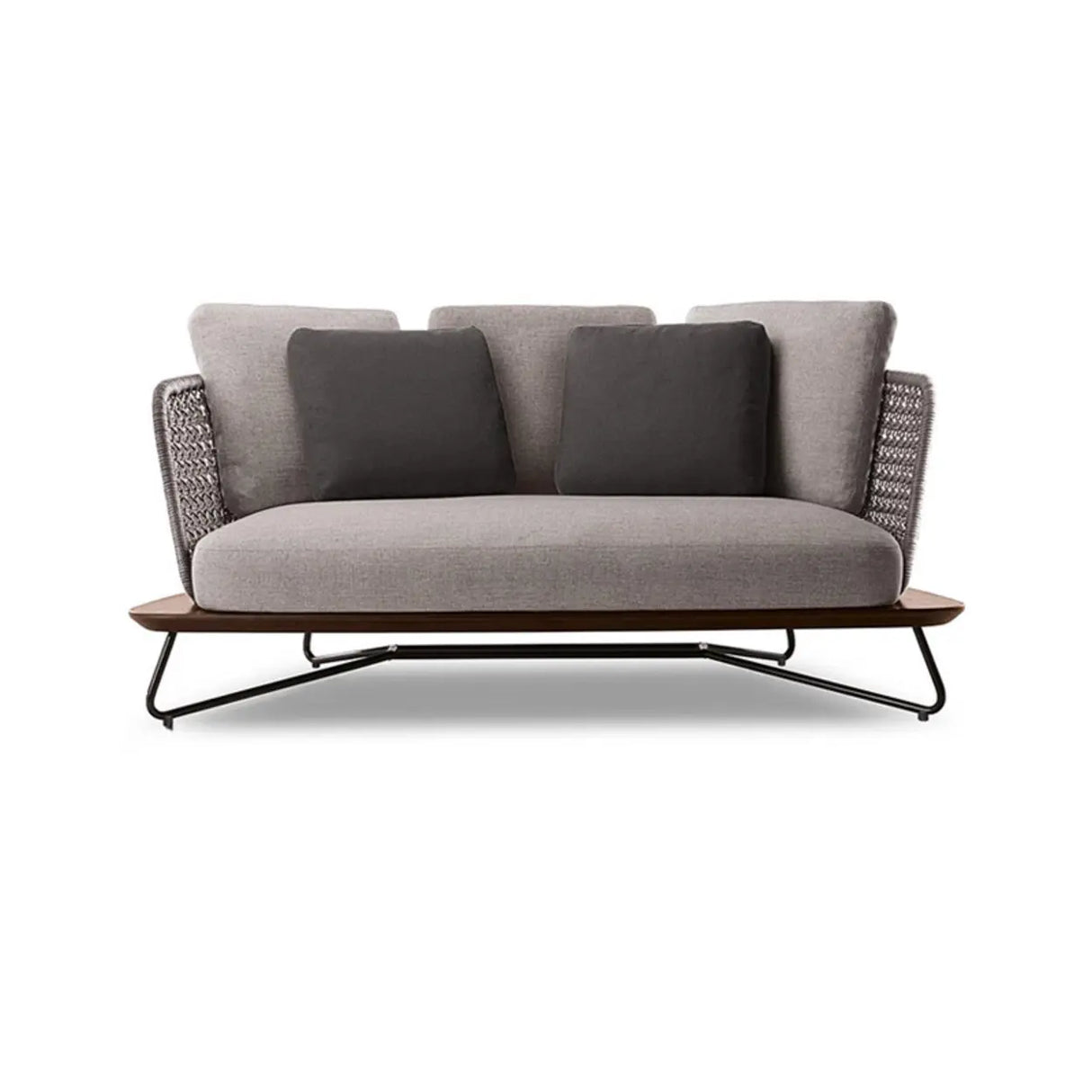 Modern UV Resistant Wicker Grey Patio Conversation Set Image - 11