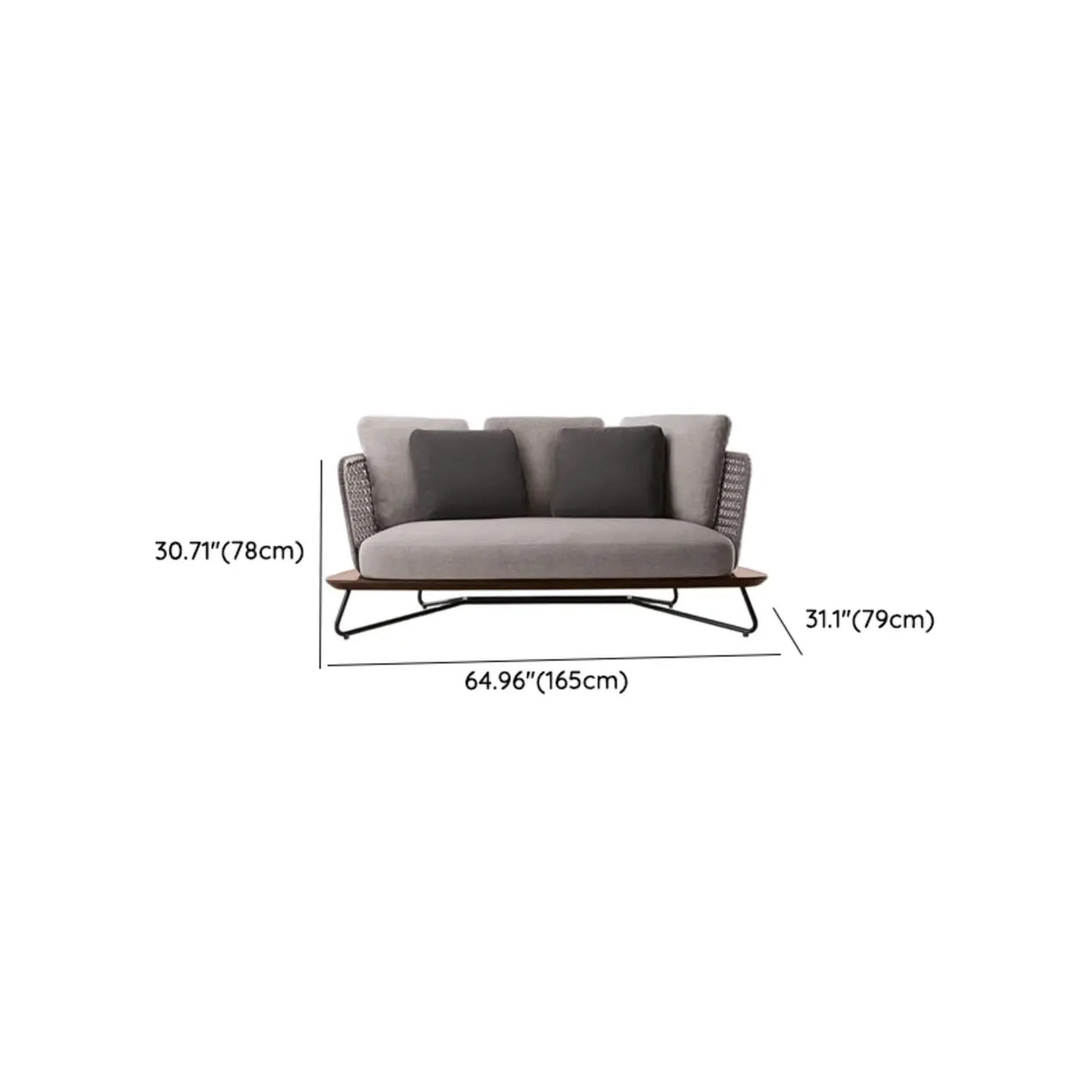 Modern UV Resistant Wicker Grey Patio Conversation Set Image - 19