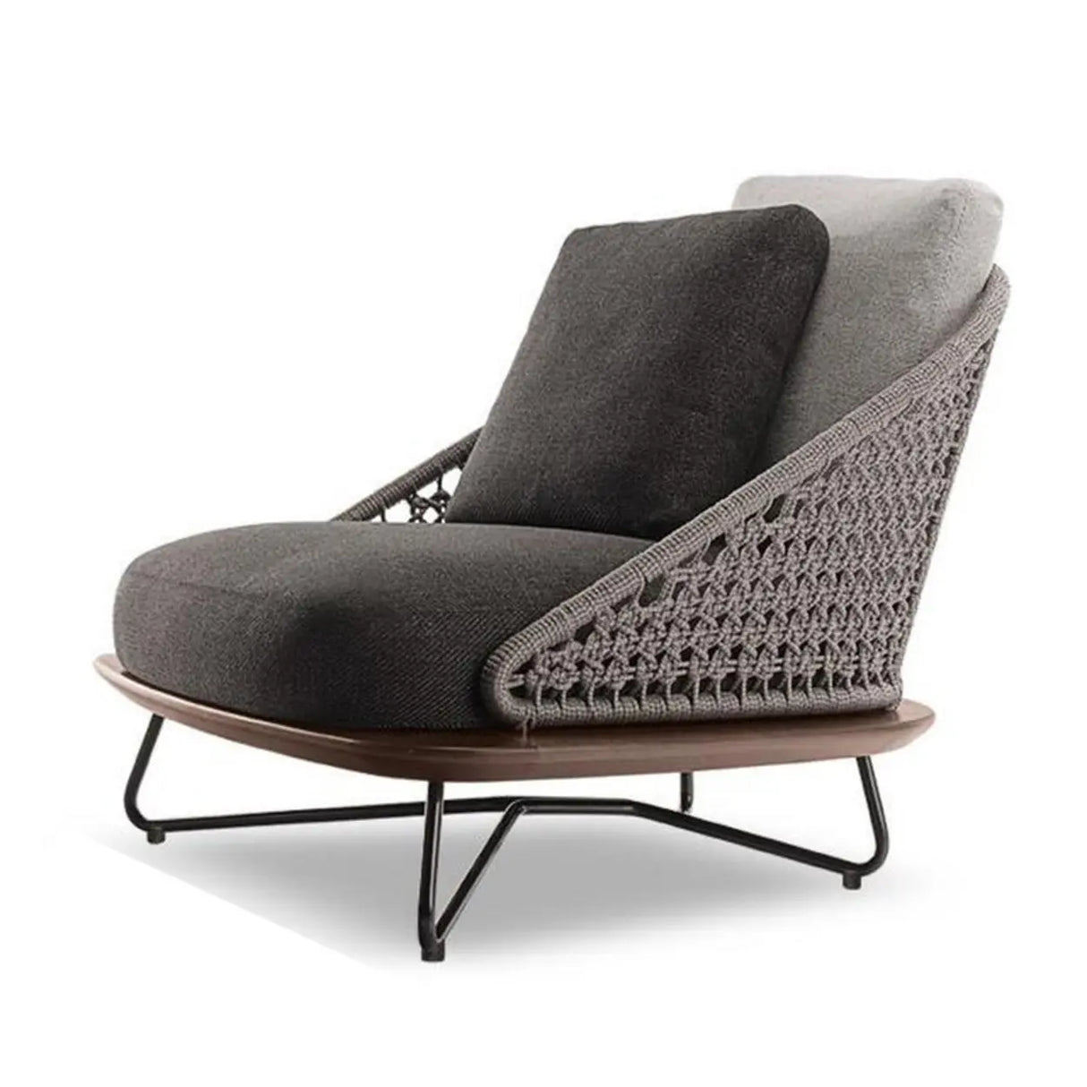 Modern UV Resistant Wicker Grey Patio Conversation Set Image - 3