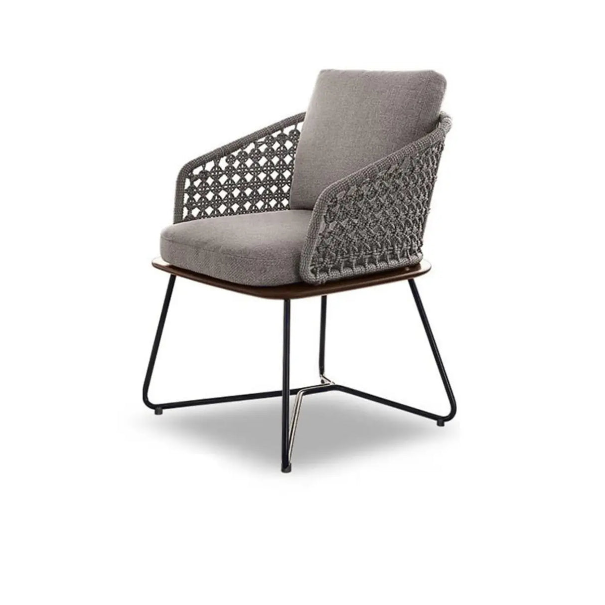 Modern UV Resistant Wicker Grey Patio Conversation Set Image - 9