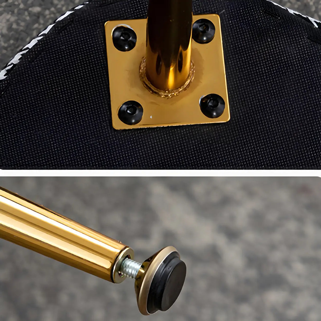 Modern Velvet Ottoman Bench with Gold Metal Legs, Set of 3 Image - 16